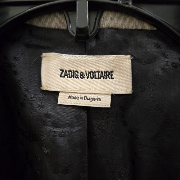 Zadig & Voltaire Mulan Double Breasted Grey Coat Size S New - Picture 10 of 16